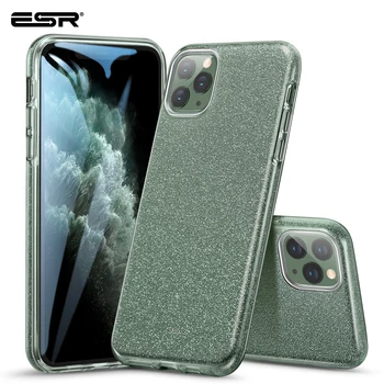 

ESR Bling Case for iPhone 11 Pro Max 2019 Pink Green Glitter Shining Protective Bumper Brand Case Back Cover for iPhone 11 Coque