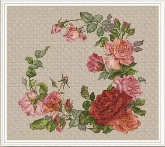 

t-MM Gold Collection Counted Cross Stitch Kit Cross stitch RS cotton with cross stitch Rose Ring Pastoral Poetry
