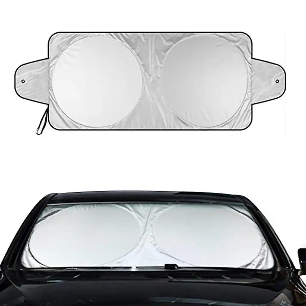 車のフロントのフロントガラスサンシェード自動車カーテンダブルリングフロントギアuv反射ブロック固定側で 160x86cm耳 フロントガラス日よけ Aliexpress