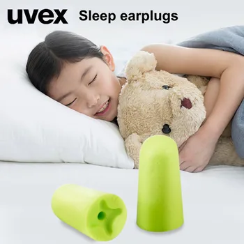 

UVEX Earplugs Noise Reduction Soft Slow Rebound Earplugs With Cord Safety Ear Protection SNR 33DB For Sleep Study Travel Quiet