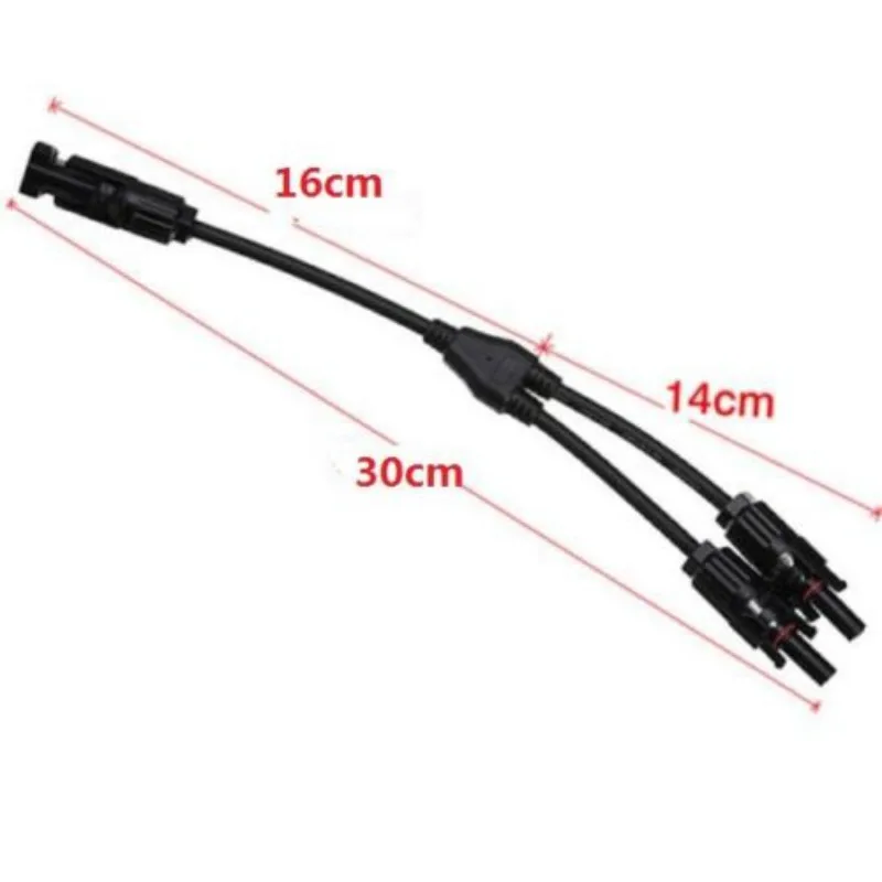 Hot 1 Pair MC4 1 to 2 Y Branch Solar Panel 30A Cable Connector FFM MMF PV Wire T Splitter
