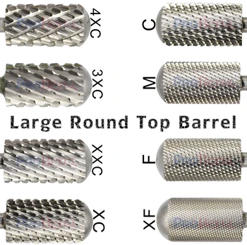 RolinStar 6.6 Silver Large Barrel Round Smooth top nail drill bits Milling Cutter manicure pedicure filing 1