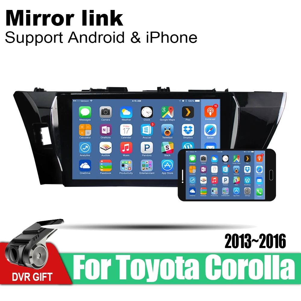 ZaiXi Android автомобильный мультимедийный GPS навигатор 2 din для Toyota Corolla E160 E170 2013 ~ 2016 vedio