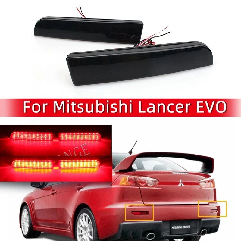LEDIN Mitsubishi Lancer EVO CZ4A CLEAR Lens Bumper Reflector LED Backup Tail Brake Light RVR 