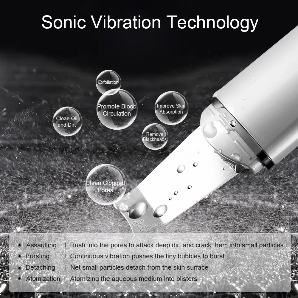 Ультразвуковой скраб для кожи лица чистка пилинг Вибрация Удаление угрей