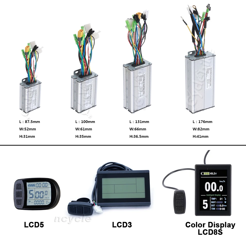 36v-48 250 Вт/350 Вт/500 Вт/750 Вт/1000 Вт/1500 Вт Электрический велосипед конверсионный комплект контроллер с LCD5 LCD3 и цветной дисплей LCD8s