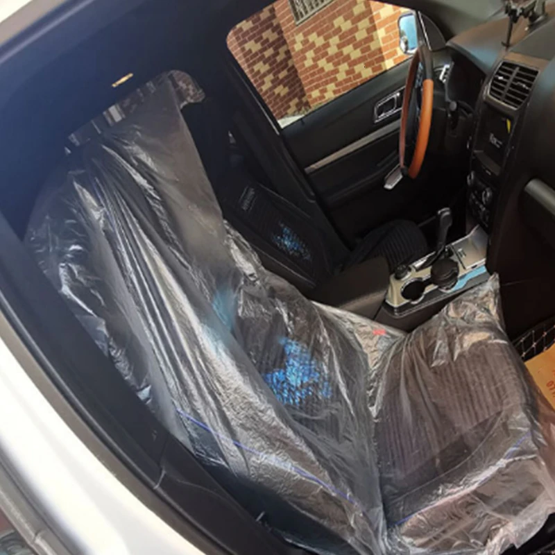 100 шт Универсальный Автомобильный одноразовый PE пластиковый мягкий чехол для сиденья Водонепроницаемый защитный чехол для ремонта автомобиля