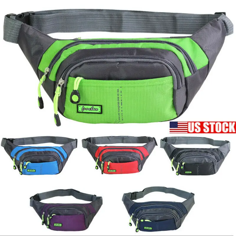 

2019 New Sport Waist Bags Canvas Unisex Fanny Pack Waist Hip Belt Bag Purse Pouch Pocket Travel Running Sport Bum Waterproof