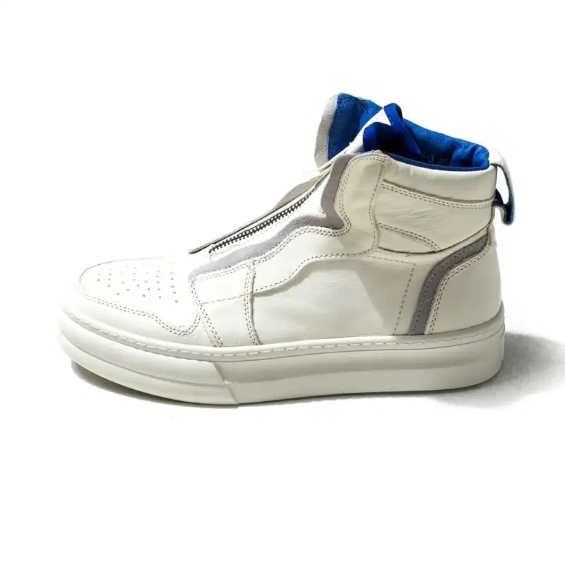 mens leather high top trainers