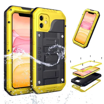 

Yeesite Full Protective Waterproof Case For iPhone 5/6s/7/8/XS//11Pro Max Heavy Duty Doom Armor Metal Aluminum Phone Case Cover