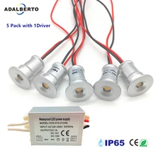 12v 1w led downlight gabinete ponto luz ip65 teto recessed iluminação showcase focos lâmpada interior com ip67 fonte de alimentação motorista