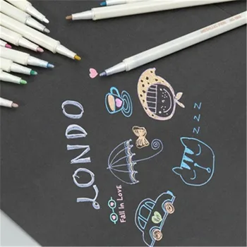 

12 colors/set metal paint pen DIY Greeting Card Album Tools kids graffiti coloring marker painting pen template coloring pen