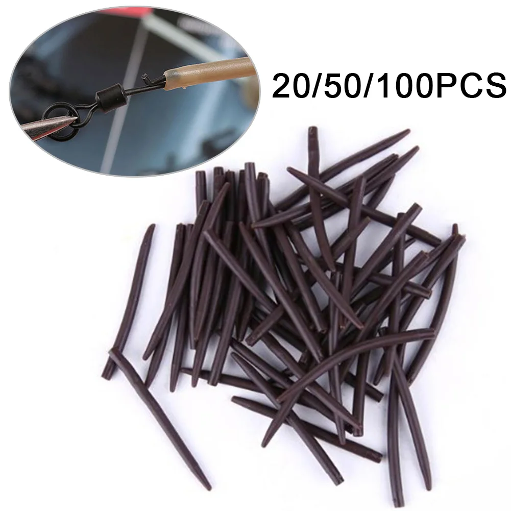 

54mm Pe Brown Terminal Anti-tangle Sleeves Connect Long Carp Barbel Fishing Tackle Pesca Iscas Tools 20/50/100pcs