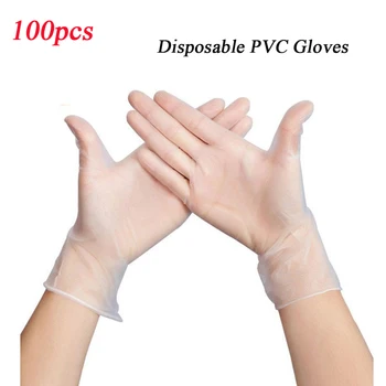 

100pcs/lot Disposable Latex Gloves Transparent Non-Slip PVC Gloves Dishwashing/Kitchen Household Cleaning Universal