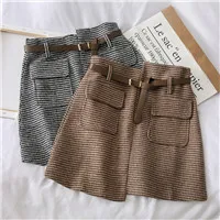 Mooirue-Autumn-Winter-Women-Plaid-Mini-Skirts-Vintage-Streetwear-With-Sashes-Pockets-Irregular-Korean-Style-Bottoms