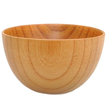 

Japanese Style Home Non-Slip Home Kitchen Simple Natural Style Bowl Solid Wood Rice Bowl Tableware