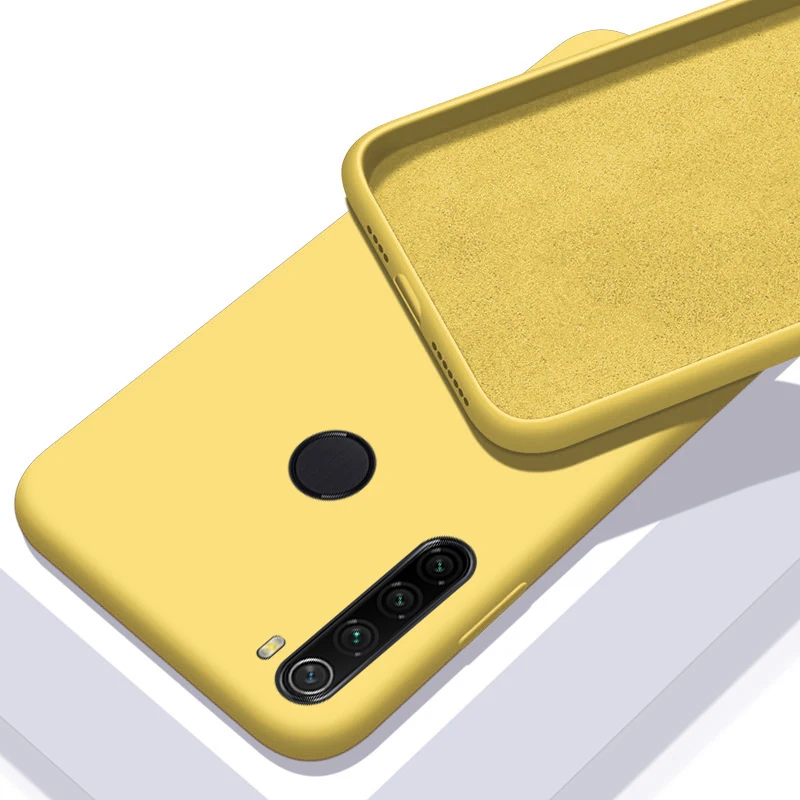 Жидкий силиконовый чехол для Xiaomi mi Note 10 CC9 Pro mi 8 9 SE Lite A3 9T CC9e Red mi Note 8T 7 8 K20 Pro 8A 7A Мягкая обложка - Цвет: Yellow