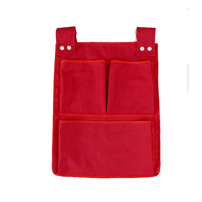 Брезентовая детская кроватка подвесная сумка для хранения новорожденных детей игрушки пеленки подгузник органайзер карман для детской кроватки постельные принадлежности набор 45*35 см - Цвет: Red