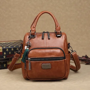 

Kajie Brand 2019 Vintage Wax Oil Leather Woman Travel Fashion Backpack Female For Girls School Women Bagpack Rugzak Sack
