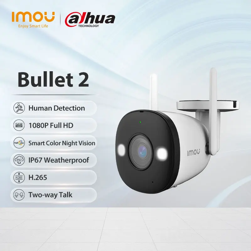 Dahua imou Bullet 2 1080P уличная IP камера видеонаблюдения детекция людей Smart Color ночное