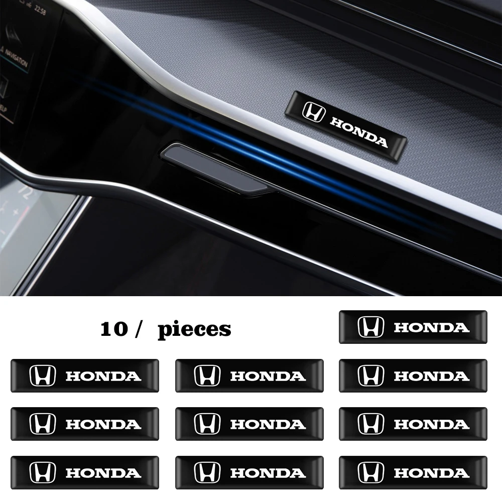 

10PCS Car Epoxy Resin Sticker Car Styling Emblem Badge Decals For Honda Mugen Power Civic Accord CRV Hrv Fit Jazz Accessories