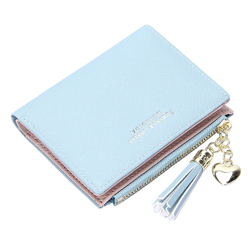 

Cute Purse Lady Zipper Coin Pocket Girls Luxury Solid Wallet Women Small Credit Card Holder Tassel Fashion Short Women Wallets