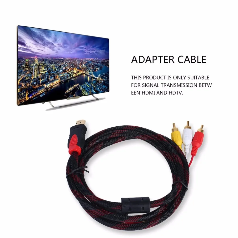 

Power Cords & Extension Cords High Quality To 3 RCA 1.5m Cable Male Adapter Converter Cable For HDTV