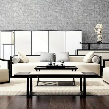

2020 Cloth wallpaper self-adhesive imitation cloth living plain room sticker renovation linen PVC plain dormitory wallpaper X4S3