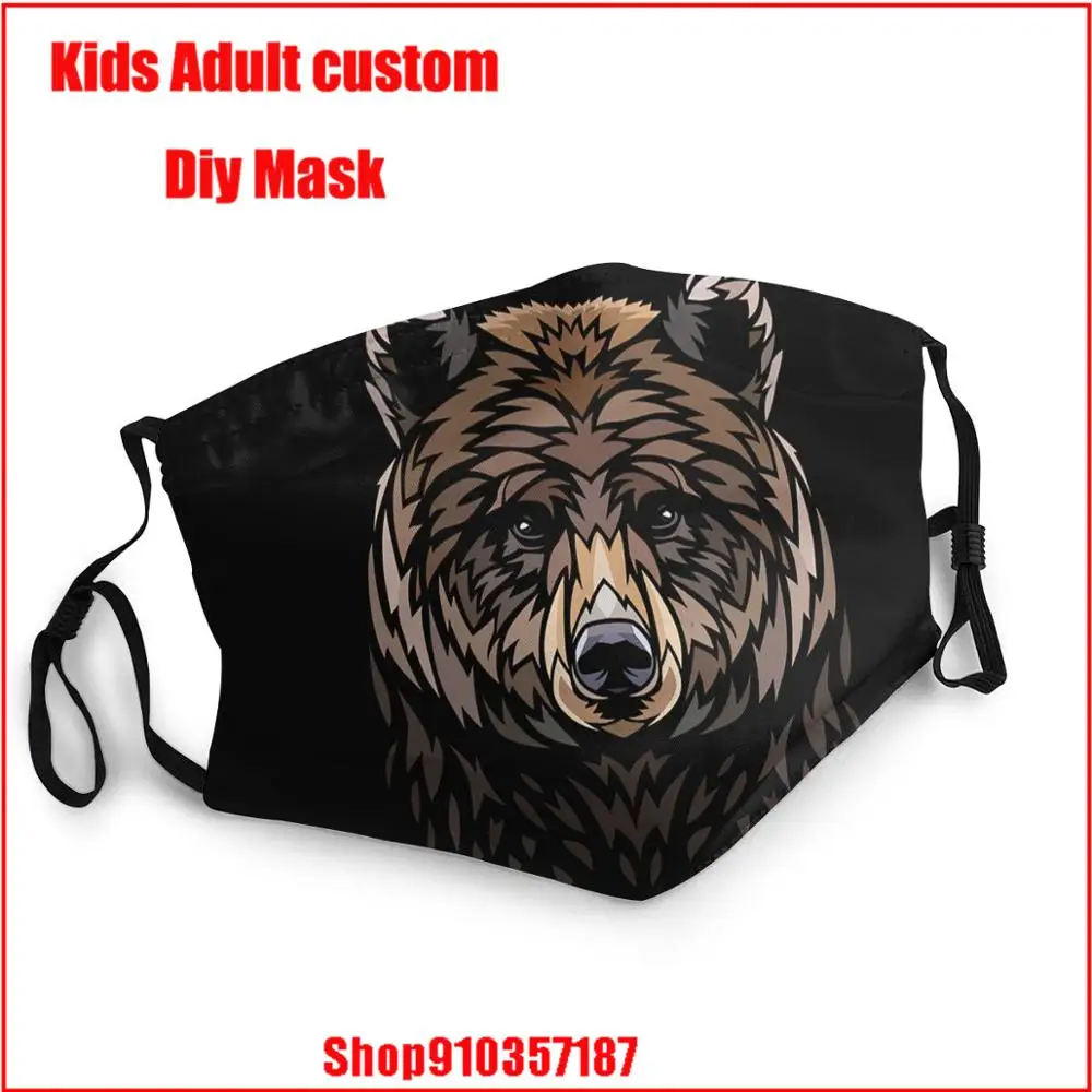 Защитная маска для лица Bear Nature Tattoo Tribal Animal Forest Predator Teddy | Аксессуары одежды