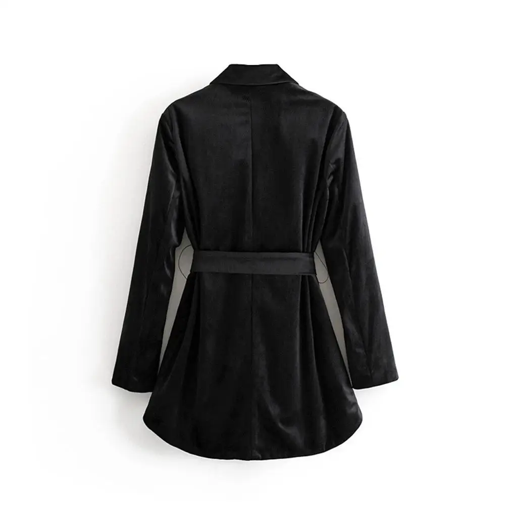 Женская куртка, пальто, чистый цвет, отложной воротник, нагрудный карман, бархат, Повседневная Женская Осенняя куртка, ветровки, корейская мода#7