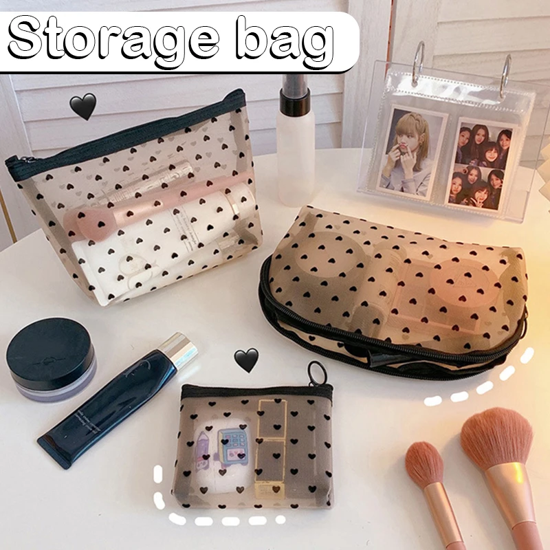 Mesh Storage Bag Quick Dry Zipper Pen Holder Toiletry Fast Access Will Not Hold Water For Makeup Brush Bags Bedroom | Дом и сад