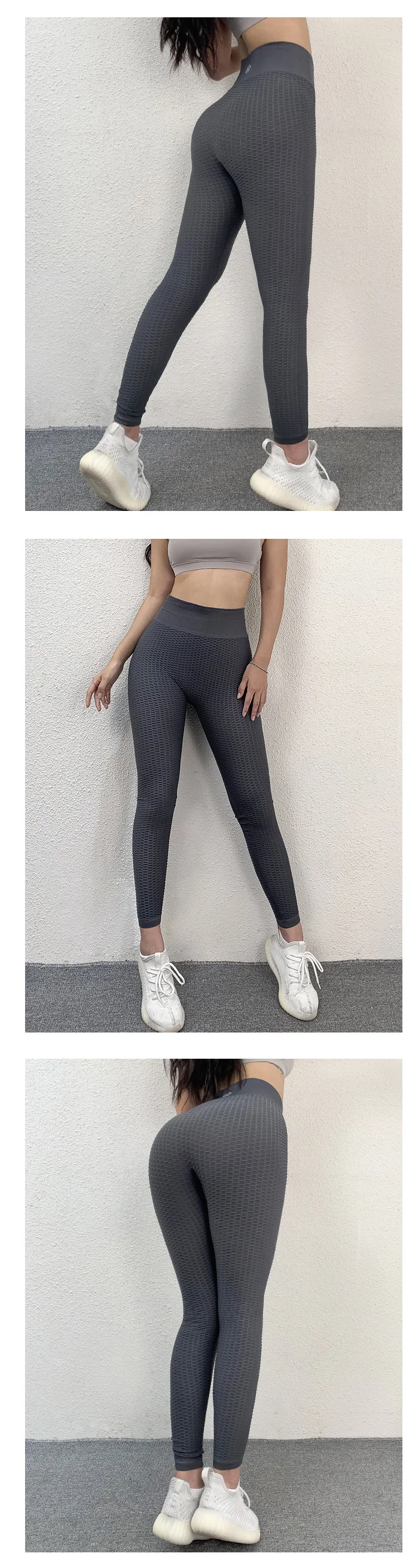 Для женщин быстросохнущая одежда для фитнеса Леггинсы пуш-ап штаны для йоги Высокая талия спортивные брюки тренировочные брюки эластичные спортивные колготки