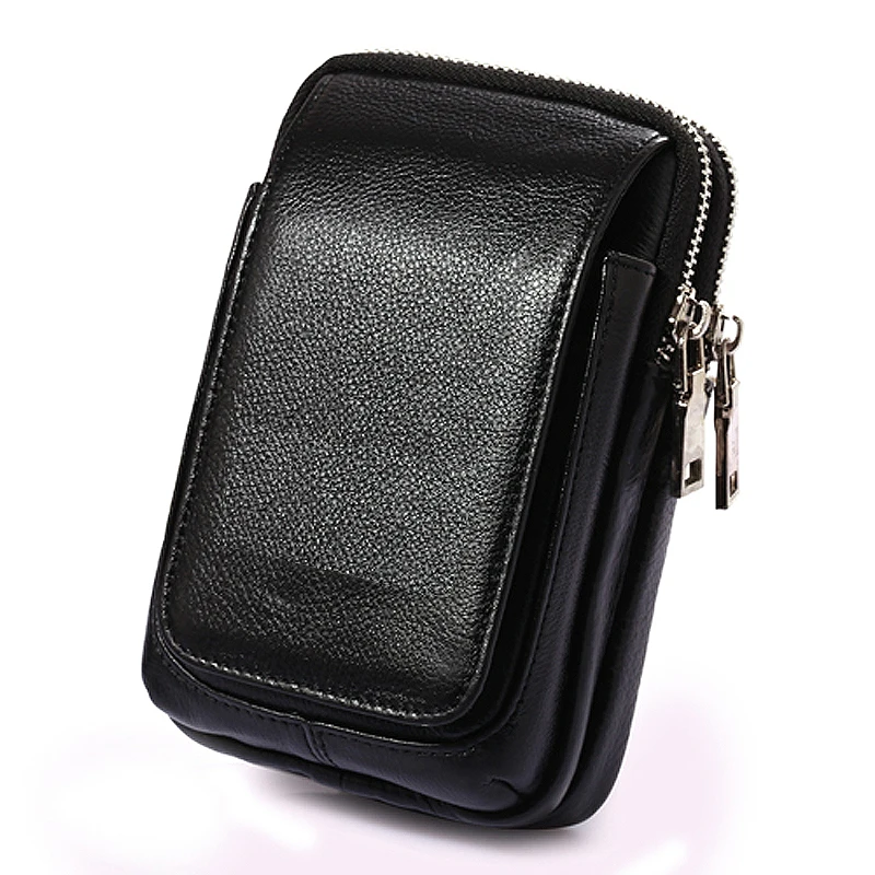 Повседневная мужская сумка из натуральной кожи брендовый поясной кошелек через