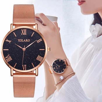

Reloj Mujer Starry Sky Luxury Alloy Mesh Belt Women Watch Fashion Ladies Bracelet Quartz Clock Dress WristWatch Zegarek Damski