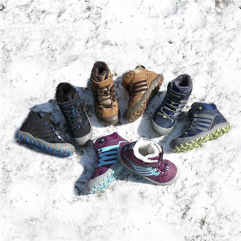 Зимняя детская обувь; кожаные ботинки на платформе; зимние ботинки для мальчиков; детская обувь на плоской подошве; ботильоны для девочек; детские сапоги neve