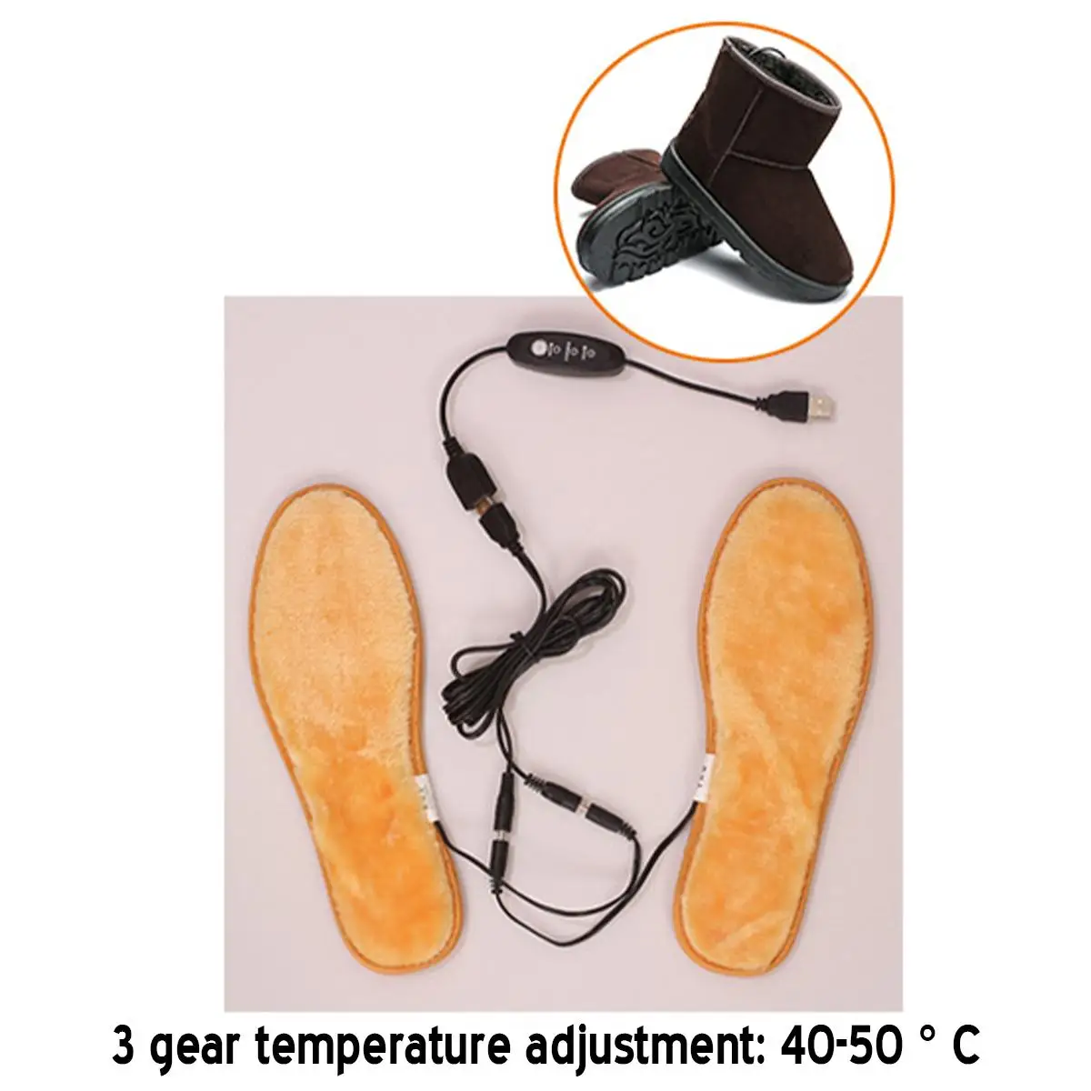 3 gear 40-50 °C зимние ботинки с электрическим подогревом женская зимняя обувь USB теплые стельки с подогревом для езды на велосипеде