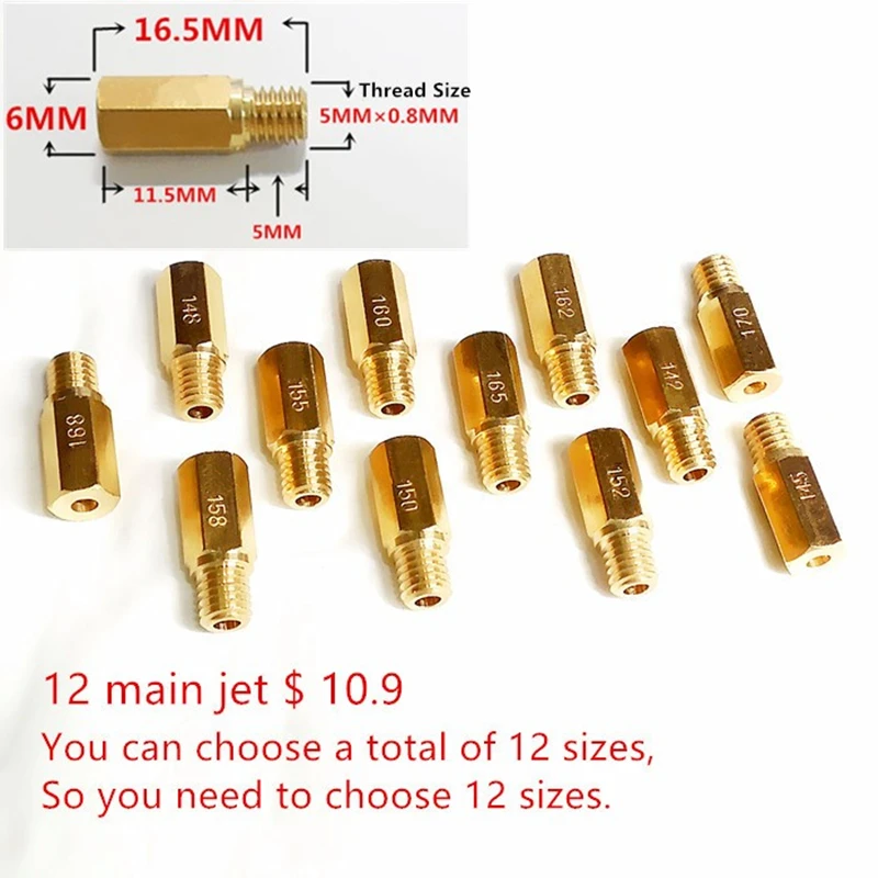 

(12 main jet $ 10.9) Motorcycle carburetor 99101-357 Hexagon main injectors Nozzle can be used PWK FCR OKO KOSO etc
