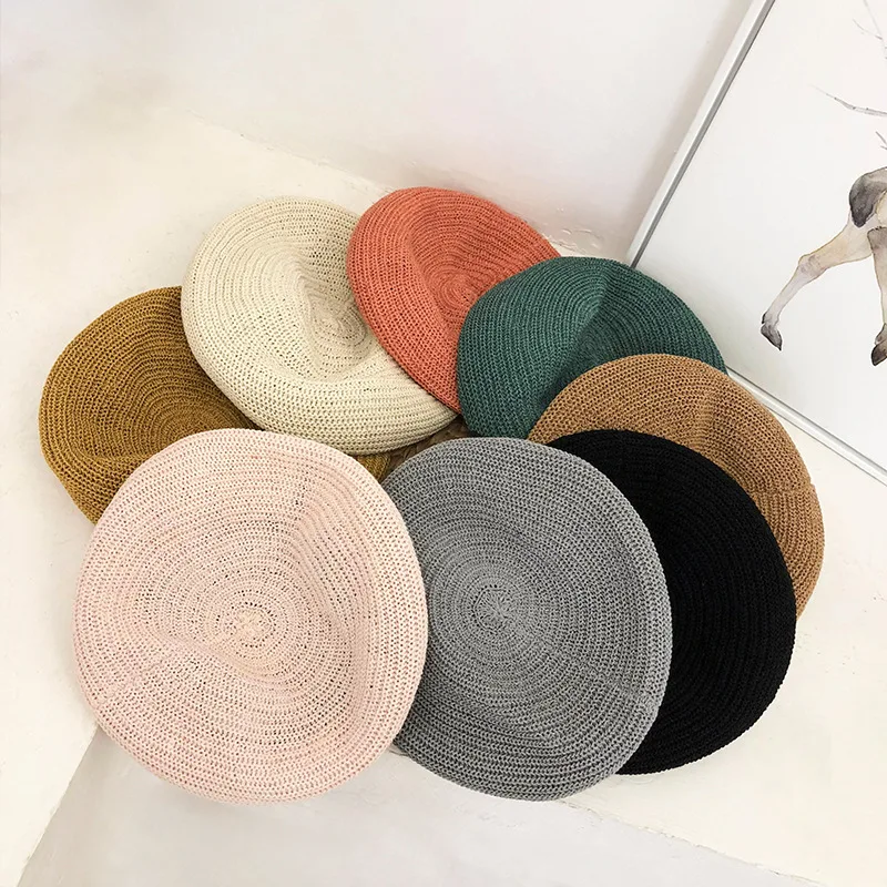 

Beret Women's Spring And Summer New Style Thin Korean-style Versatile Painter Cap Japanese-style Sweet Cute Simple Retro Hat
