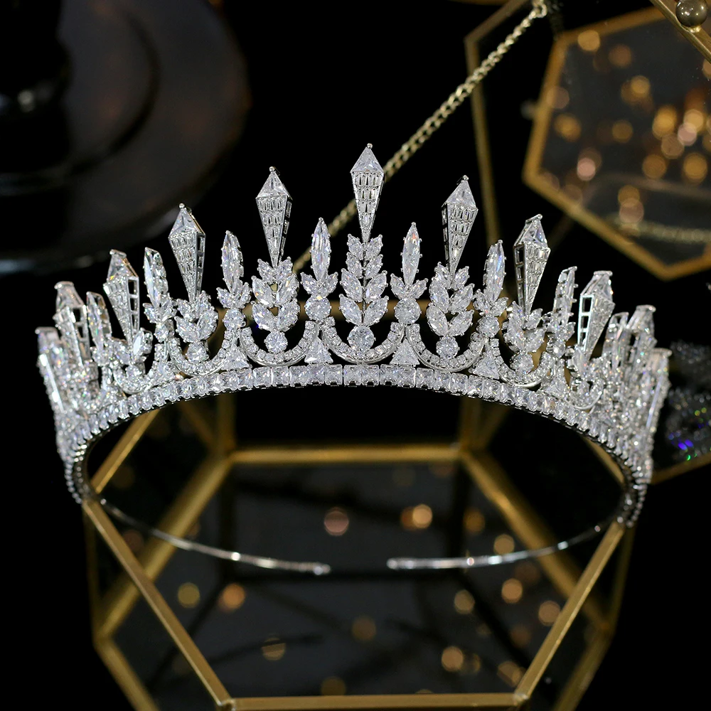 ASNORA 2020 new tiaras wedding hair accessories 3A zirconia unique bridal crown wedding jewelry hair accessories