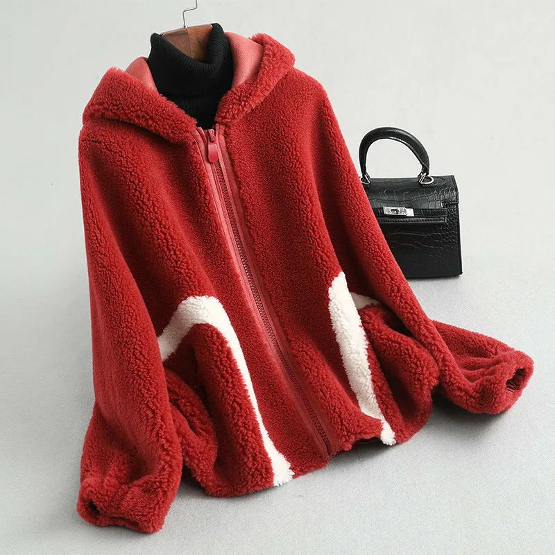 

Real Fur Coat Female Wool Jacket Autumn Winter Coat Women Clothes 2020 Korean Vintage Warm Sheep Fur Tops Suede Lining ZT4836