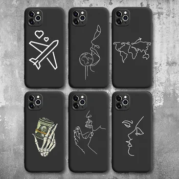 

Phone Case For iPhone 11 Pro Cases Couple Airplane Travel For iPhone XS MAX X XR 7 8 6 6s Plus 5s SE Soft TPU Cover Coque