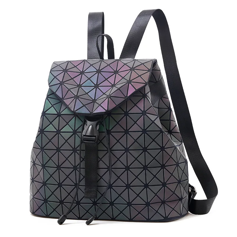 SHYAA сумка для путешествий с геометрическим ромбовидным узором, сумка на плечо, Студенческая светоотражающая ткань, флуоресцентный градиентный рюкзак, лазерная сумка