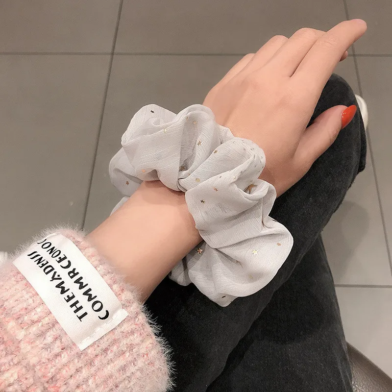 Новое шифоновое кольцо для волос с принтом в виде звезд повязка на голову девушек