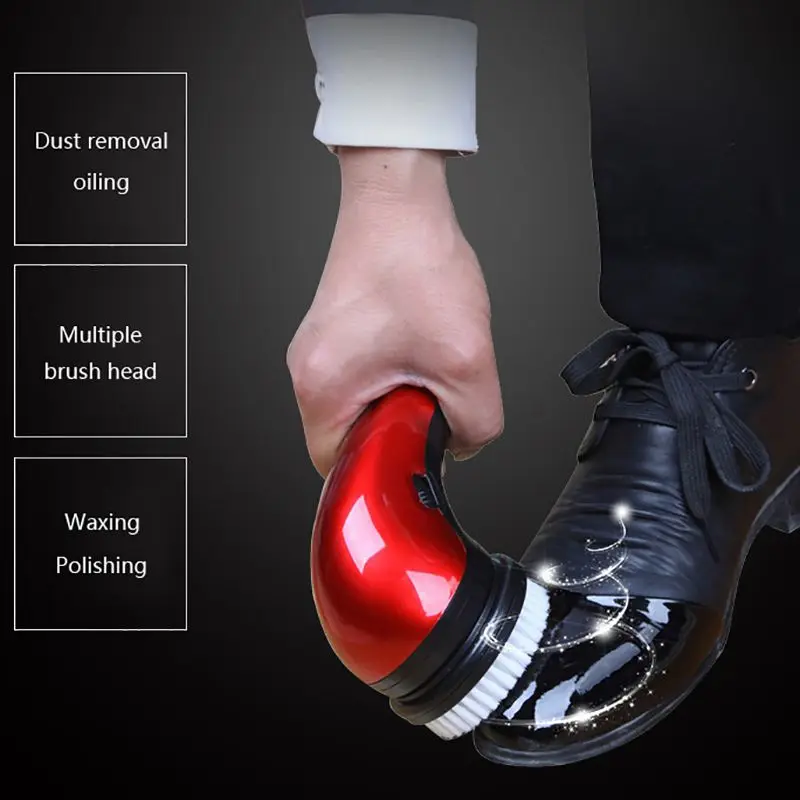 Электрическая щетка для обуви полировщик портативный ручной скруббер с коробкой для хранения обуви набор щеток для чистки кожаных сумок одежда 1