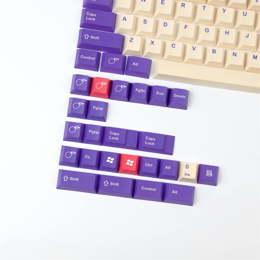 GMK Plum Keycaps Cherry Profile DYE Subbed PBT Key Cap ANSI Layout