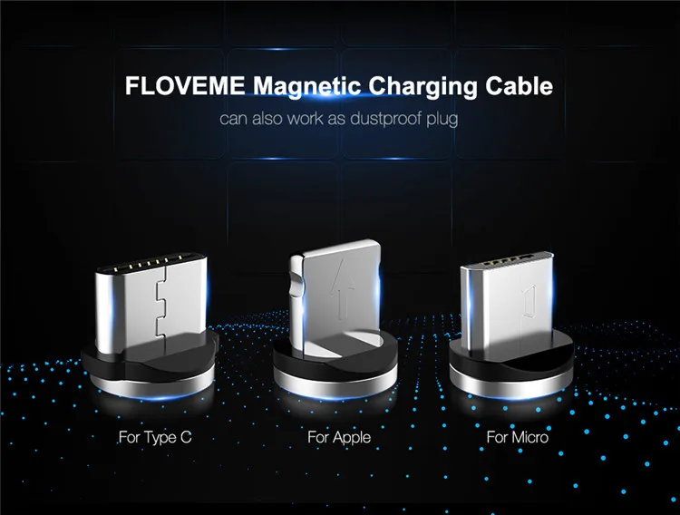 FLOVEME магнитное зарядное устройство Micro Usb кабель для iphone Usb type C Быстрая зарядка Адаптерный магнит зарядное устройство провод для samsung Xiaomi шнур