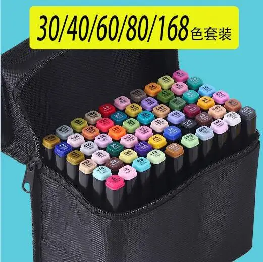 

Double head marker set alcohol oily student painting color pen anime indoor 30 color