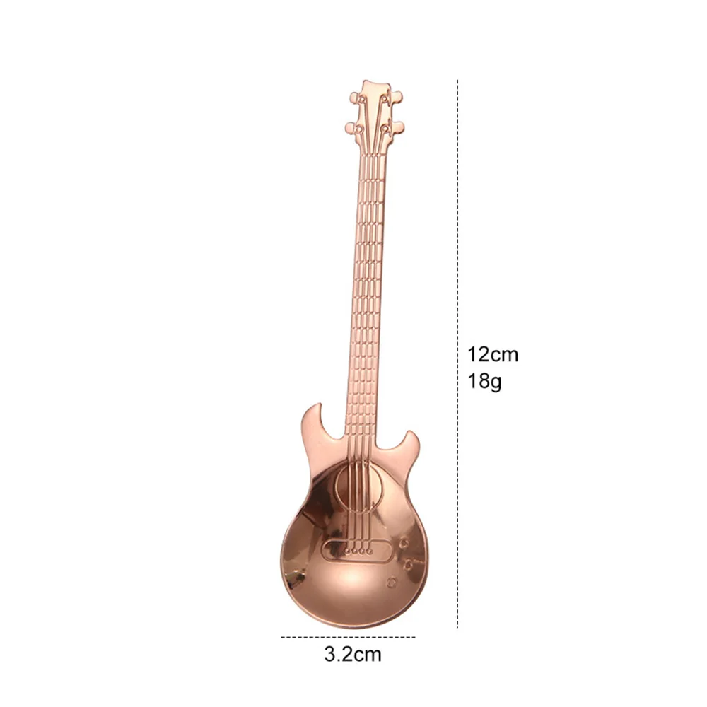 4pcs Rose Gold 7 шт/4 шт Гитарный комплект кофейных ложек из нержавеющей стали десертная ложка для мороженого набор чайных ложек Новинка - Цвет: 4pcs Rose Gold