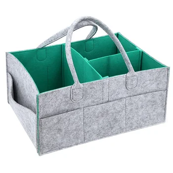 

Storage Bag Organizer Multi Pockets Felt Nursery Baby Large Capacity Diapers Dual Layer Tote