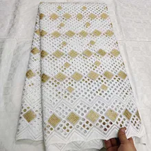 Tissu африканская сухая кружевная ткань с камнями горячая Распродажа ткань из Дубая швейцарская вуаль кружева в швейцарской Африканской хлопковой вуали кружева 5 ярдов